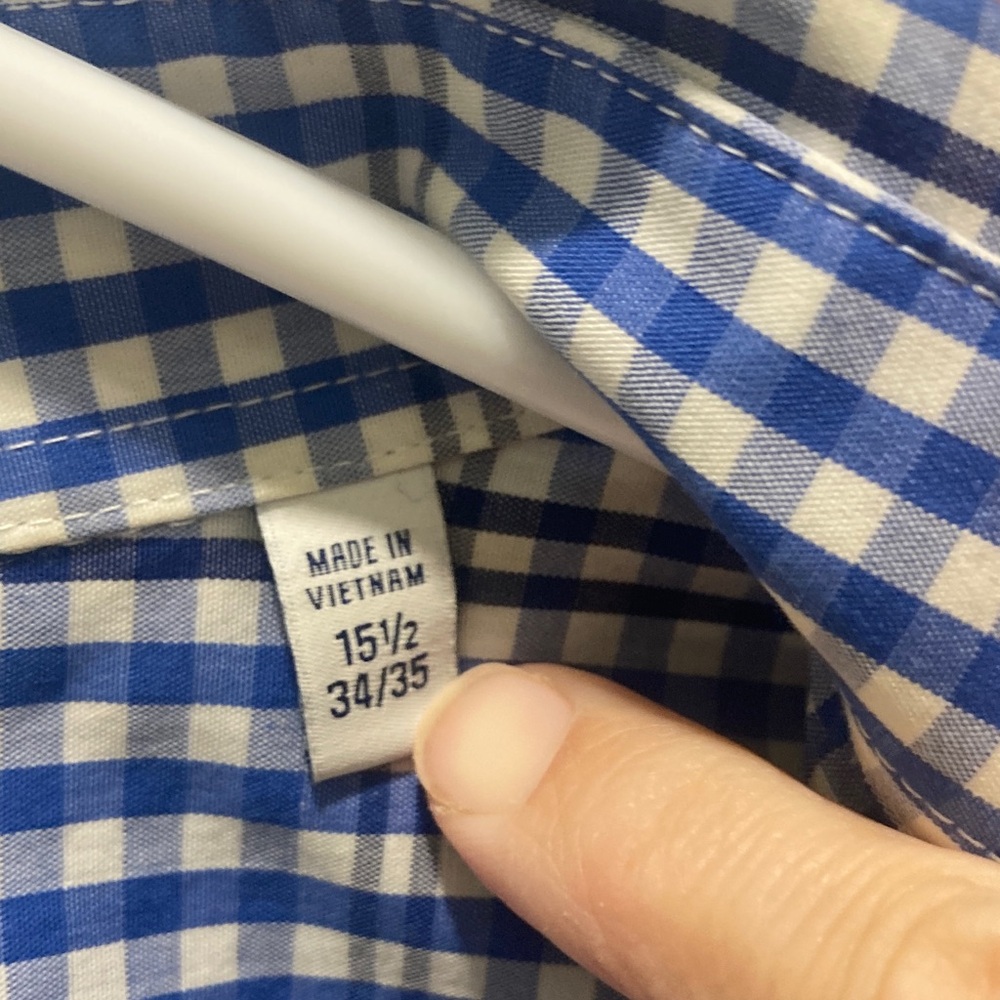Izod Men's Blue and White Plaid Shirt - Picture 3 of 6